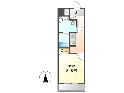 セントレイクセレブ代官町(1K/3階)の間取り写真