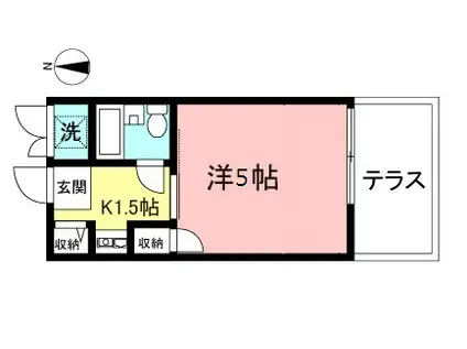 ラ・メゾン・クレール(1K/1階)の間取り写真