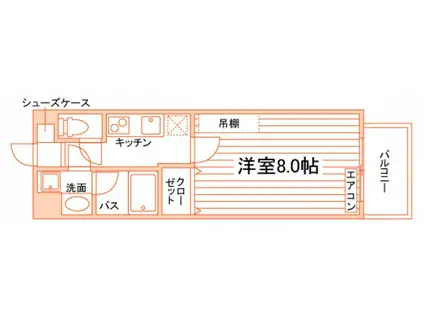 THE MODERN学南町(1K/3階)の間取り写真