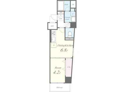 LUKICIA神楽坂(1DK/6階)の間取り写真