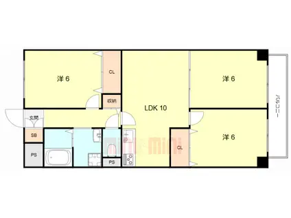 イマキタハイツ29(3LDK/4階)の間取り写真