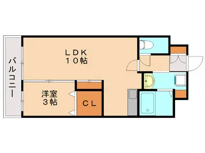 ロサグランテ(1LDK/2階)の間取り写真