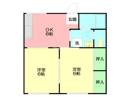 カーサグランメール(2DK/2階)の間取り写真