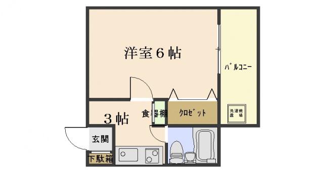 エステート9大州(1K/1階)の間取り写真