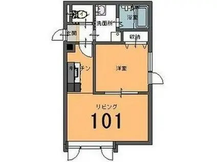 コーポLUNA文京台(1LDK/1階)の間取り写真