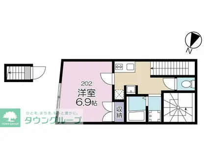 RMO アールエムオー(1K/2階)の間取り写真
