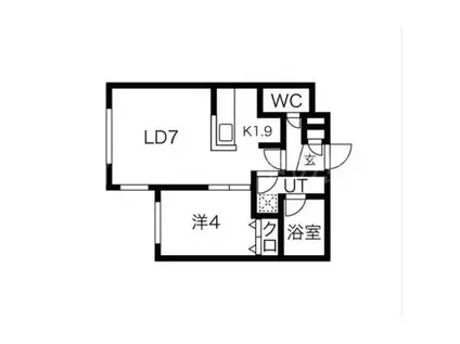 TERRACE AWASE(1LDK/1階)の間取り写真