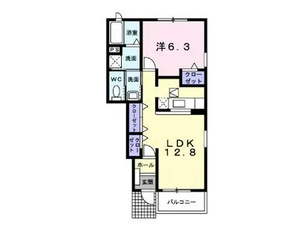 アレグリアK A(1LDK/1階)の間取り写真