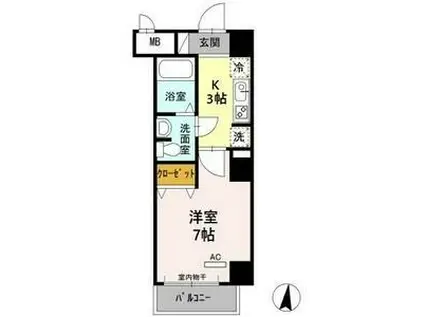 CASA八番館(1K/5階)の間取り写真