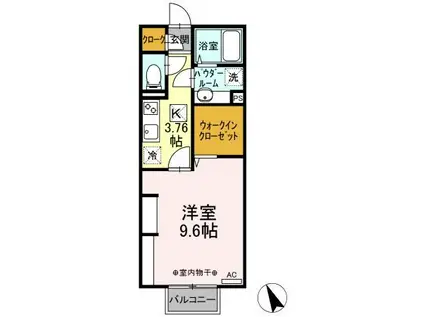 チェントロクオーレI(1K/2階)の間取り写真