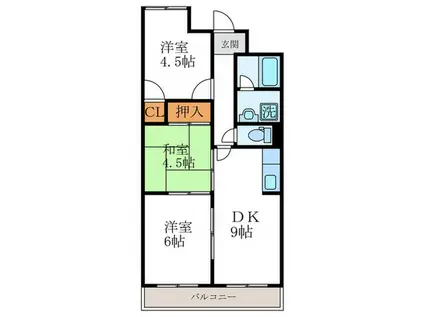 嵯峨野ロイヤルハイツ(3DK/2階)の間取り写真