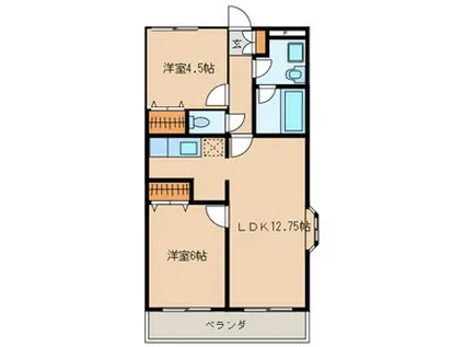 リリーガーデン(2LDK/3階)の間取り写真