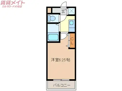ダイヤマンション麻生田(1K/2階)の間取り写真