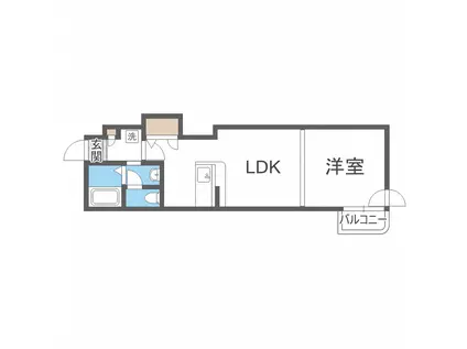 港プロシード16(1LDK/1階)の間取り写真