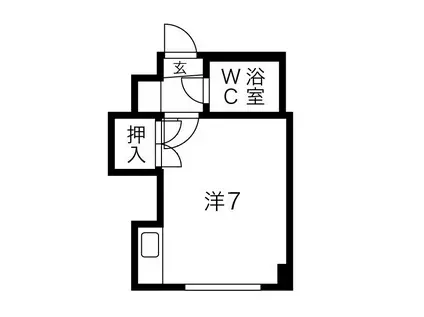 東札幌藤井ビル(ワンルーム/6階)の間取り写真