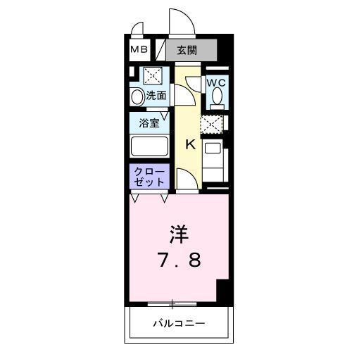 サンライズ 江平中町(1K/3階)の間取り写真