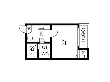 STAGE 瓢箪山(1K/1階)の間取り写真