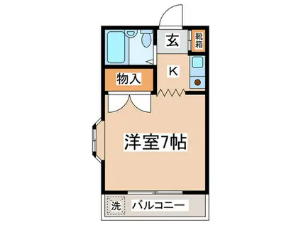 ジュネス鹿島(1K/4階)の間取り写真