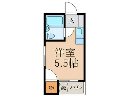 グラスハイム(ワンルーム/2階)の間取り写真