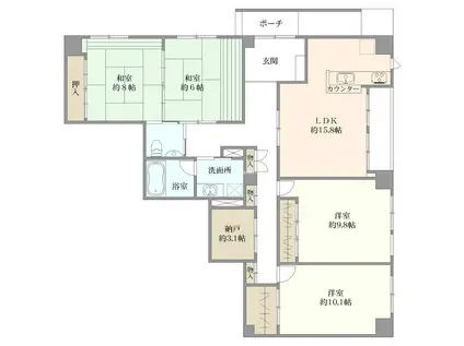 パークヒルズ女池上山(4LDK/1階)の間取り写真