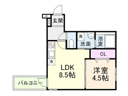 フジパレス幸大(1LDK/3階)の間取り写真