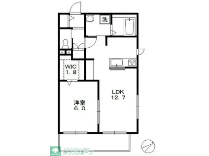 ASTORIA(1LDK/2階)の間取り写真