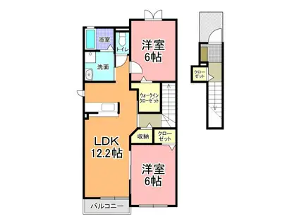 フラワー(2LDK/2階)の間取り写真