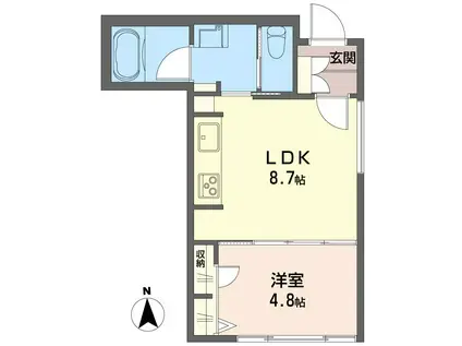 リジエール目白台(1LDK/1階)の間取り写真