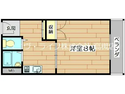 光栄ハイツ大畑(1K/3階)の間取り写真