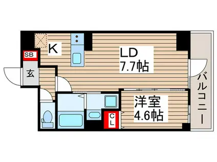 アルファプライム東陽町(1LDK/8階)の間取り写真
