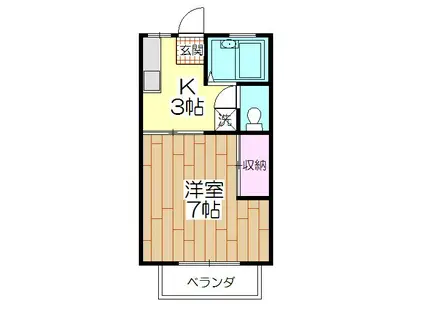竹ノ塚ハイツ(1K/1階)の間取り写真
