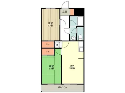 エムハイツ高野台(2LDK/3階)の間取り写真