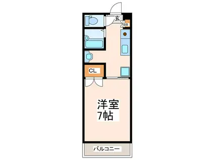 エル大江B(1K/3階)の間取り写真