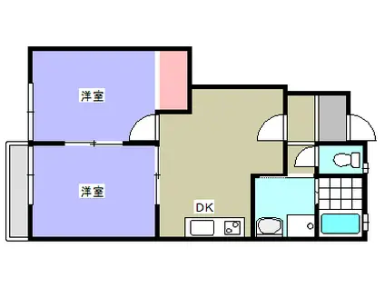 正建ハイツ野間(2DK/1階)の間取り写真