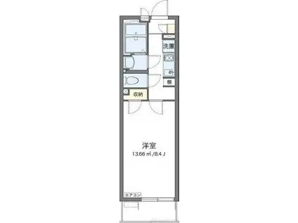 クレイノ輝き(1K/1階)の間取り写真