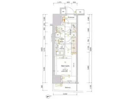 ARTESSIMO ALDO(ワンルーム/2階)の間取り写真