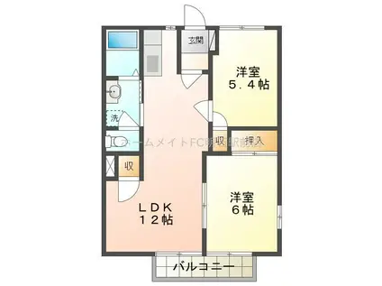 リバーサイド小西PART1(2LDK/1階)の間取り写真