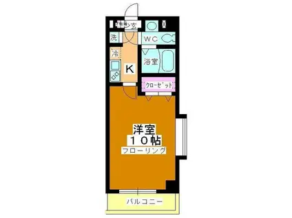 アルファコート川口2(1K/4階)の間取り写真
