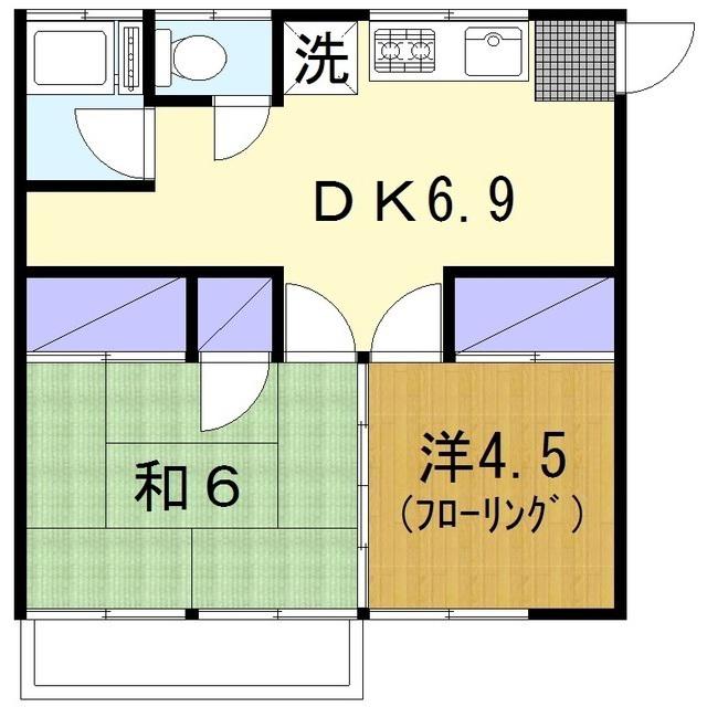 福寿荘(2DK/1階)の間取り写真