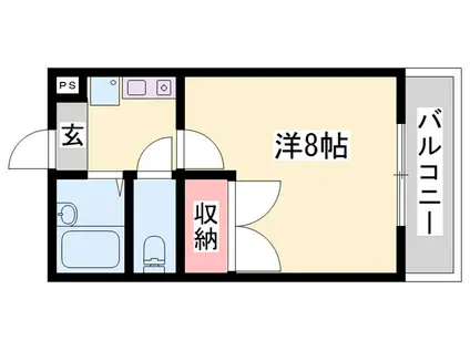 ドリーム三条(1K/2階)の間取り写真