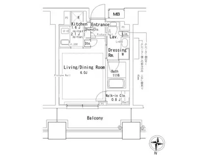 パークアクシス御茶ノ水(ワンルーム/13階)の間取り写真