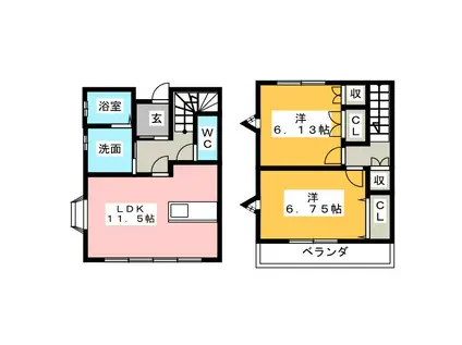 クオーレ(2LDK/1階)の間取り写真