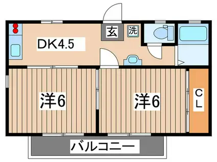 ユーハイム(2DK/2階)の間取り写真