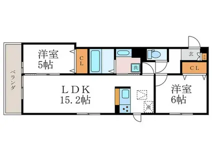 D-ROOM西院小米(2LDK/2階)の間取り写真