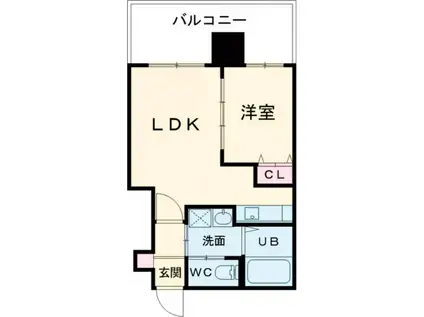 SGB浜町(1LDK/11階)の間取り写真