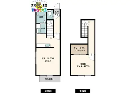 長崎電軌蛍茶屋支線 新大工町駅 徒歩5分 2階建 築6年(ワンルーム/1階)の間取り写真