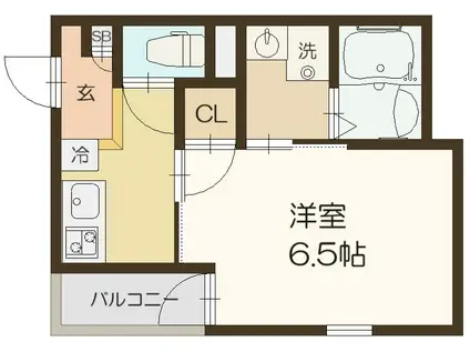 グラシアスコート長瀬(1K/3階)の間取り写真