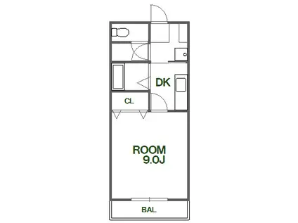 フレグランス藍住I(1DK/2階)の間取り写真
