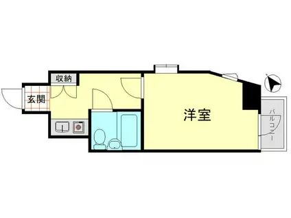 ライオンズマンション市谷薬王寺(1K/7階)の間取り写真