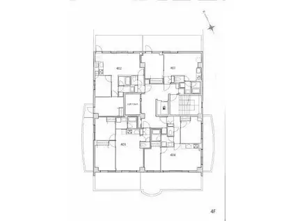 ソサエティオパス1(2LDK/4階)の間取り写真
